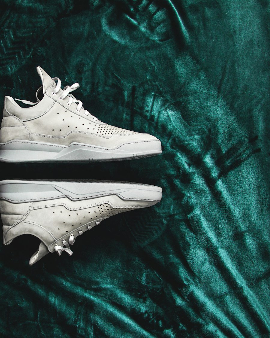 White leather sneakers